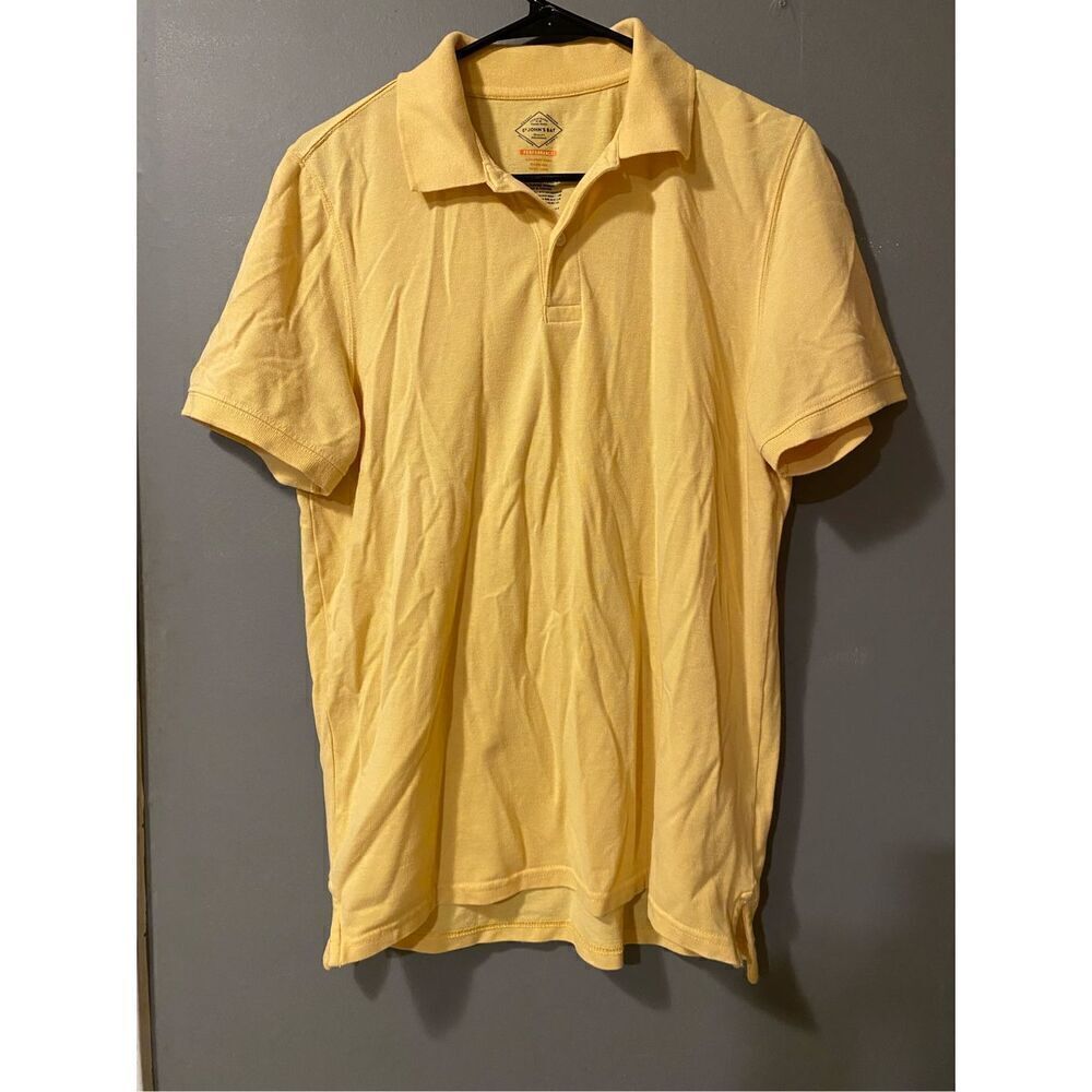 St John’s Bay Performance Comfort Flex Yellow Short Sleeve Polo Size Small